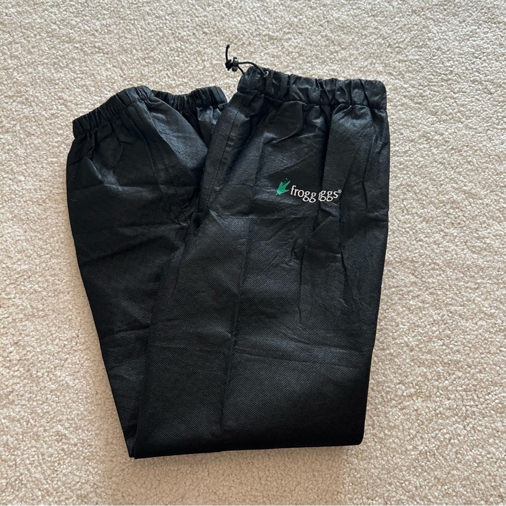 Kids Unisex Size Medium Frogg Toggs Black Pants Rain Gear